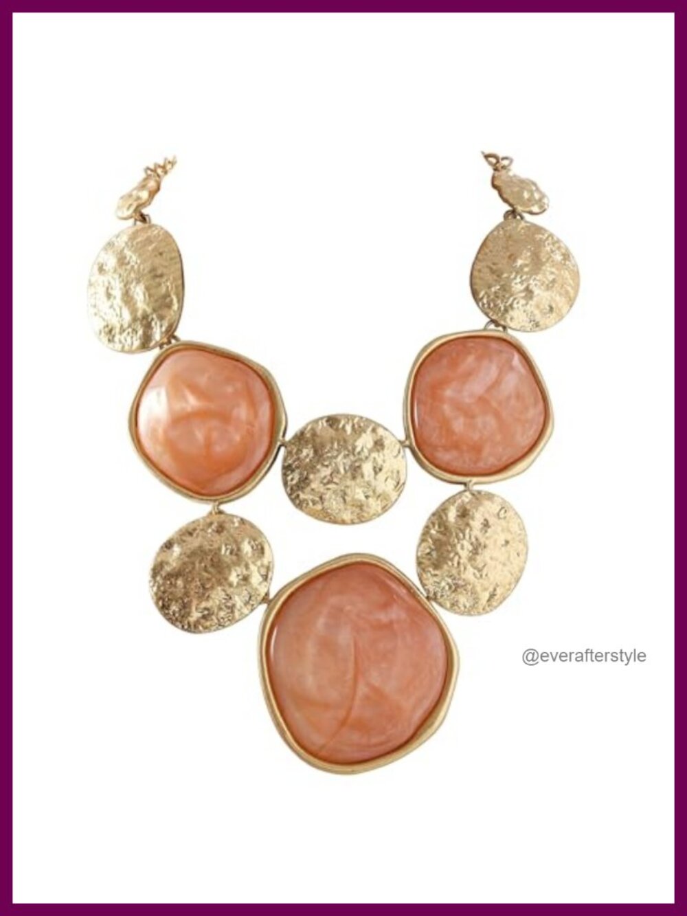 Chunky Bubble Statement Necklace Irregular Geometric Hammered Bib Necklace